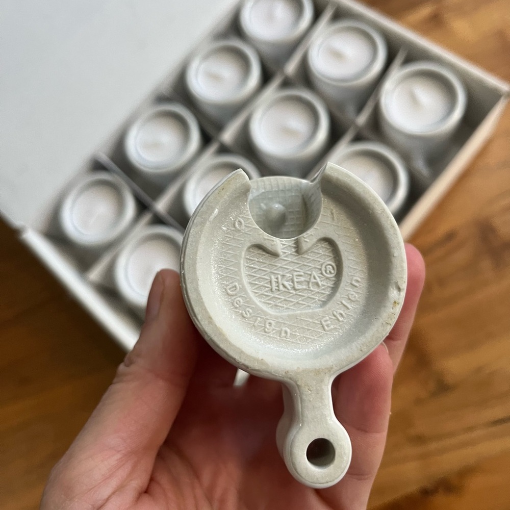 IKEA PS Ehlen Johansson Värmeljushållare interlocking porcelain candle holders.